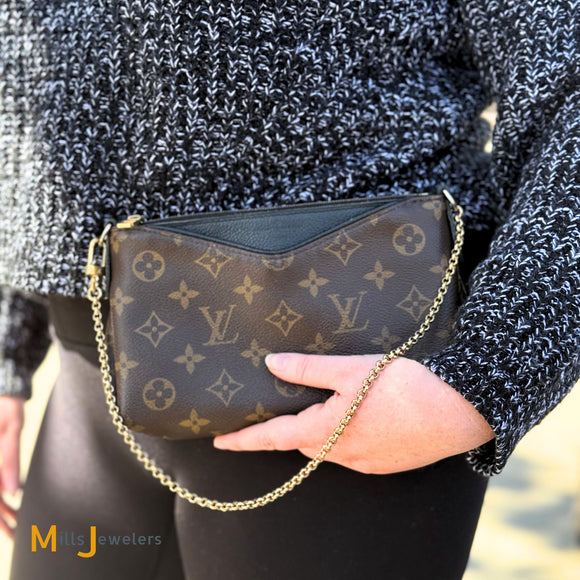 Louis Vuitton Monogram Canvas Pallas Handbag Clutch 2017 M41639