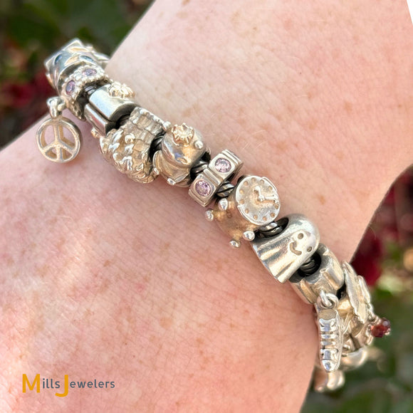 Pandora Retired Charm Sterling Silver Bracelet