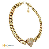 EFFY 14K Yellow Gold 0.30ctw Diamond Pave Heart Link Bracelet 7.5"
