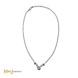 18K White Gold Pearl 0.33ctw Diamond Chain Link Necklace
