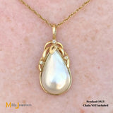 Vintage World Wide Imports 14K Yellow Gold 0.03ctw Diamond and Mabe Pearl Pendant
