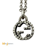 Gucci Interlocking GG Pendant Sterling Silver 925 Chain Necklace