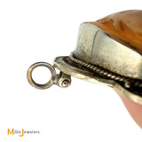 Antique 14K White Gold Hand-Carved Habille Cameo 0.04ct Diamond Pendant/Brooch