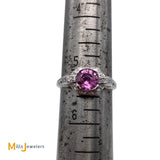 Platinum 0.87ct Pink Sapphire 0.20cts Diamond Cocktail Ring Size 5.25