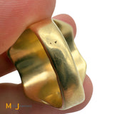 14K Yellow Gold Turquoise Mosaic Ring Size 9.5