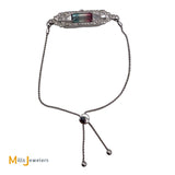 Platinum Case 14K White Gold Bolo 3.25ct Tourmaline 1.11cts Diamond Bracelet