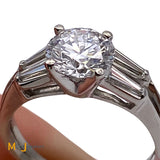 Platinum 1.89ct GIA Round Brilliant D Color VS1 Diamond Bridal Set Size 8.25
