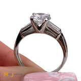 Platinum 1.89ct GIA Round Brilliant D Color VS1 Diamond Bridal Set Size 8.25