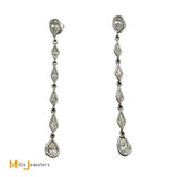Platinum 3.60ctw Pear and Kite Shaped Diamond Dangle Earrings