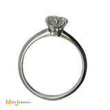 Platinum 0.79ct Round Brilliant Diamond Solitaire Band Ring Size 6