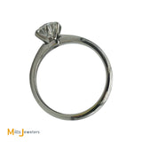 Platinum 0.79ct Round Brilliant Diamond Solitaire Band Ring Size 6