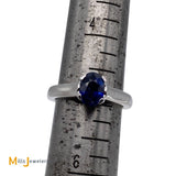 Platinum 0.50ct Sapphire 0.12cts Diamond Band Ring Size 5