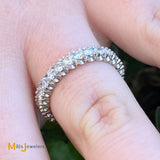 Platinum 1.62ctw Round Brilliant Natural Diamond Eternity Band Ring Size 7