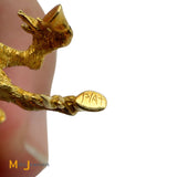 18K Yellow Gold and Platinum 0.01ctw Diamond Unicorn Slide Pendant