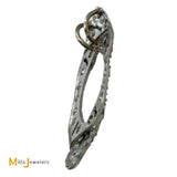 Vintage Platinum Art Deco 0.72ctw Diamond and Synthetic Sapphire Slide Pendant