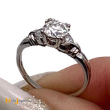 Platinum 0.77ctw Round Brilliant Diamond Engagement Ring Size 5