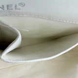 Chanel Vintage Cream and Black Patent Leather Chocolate Bar East West Shoulder Bag