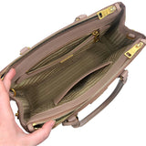 PRADA Saffiano Leather Galleria Lux Double Zip Crossbody Bag in Cammeo Pink