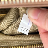 PRADA Saffiano Leather Galleria Lux Double Zip Crossbody Bag in Cammeo Pink