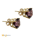 14K Yellow Gold 5.06ctw Round Cut Garnet Stud Earrings