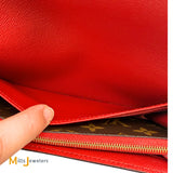 Louis Vuitton Sarah Retrio Monogram Burgundy Red Long Snap Wallet M61184