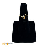 14K Yellow Gold 0.41ctw Round Brilliant Diamond Zig Zag Puzzle Ring Set Size 5