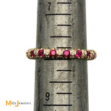 14K Yellow Gold 1.02ctw Ruby and 0.43ctw Diamond Eternity Band Ring Size 8