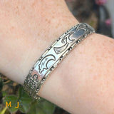 Sterling Silver 925 Roadrunner Animal Motif Cuff Bracelet