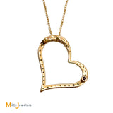 Roberto Coin 18K Rose Gold Slanted Heart 0.20ctw Diamond Necklace