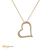 Roberto Coin 18K Rose Gold Slanted Heart 0.20ctw Diamond Necklace
