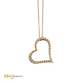 Roberto Coin 18K Rose Gold Slanted Heart 0.20ctw Diamond Necklace