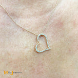Roberto Coin 18K Rose Gold Slanted Heart 0.20ctw Diamond Necklace