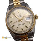 Vintage Rolex Datejust 1601 36mm Steel & 14K Yellow Gold Champagne Dial Watch 1961