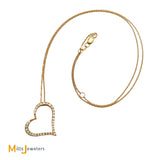Roberto Coin 18K Rose Gold Slanted Heart 0.20ctw Diamond Necklace