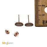 14K Rose Gold 0.35ctw Diamond Slice and Round Brilliant Diamond Stud Earrings