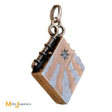 10K Rose Gold Platinum Diamond Locket Pendant