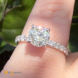 14K White Gold GIA Certified 1.21ct Round Brilliant Diamond Solitaire Engagement Ring Size 5