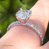 14K White Gold GIA Certified 1.21ct Round Brilliant Diamond Solitaire Engagement Ring Size 5
