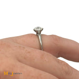 Platinum 0.79ct Round Brilliant Diamond Solitaire Band Ring Size 6