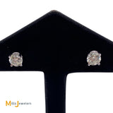 14K White Gold 1.70ctw Natural Diamond Stud Screw Back Earrings