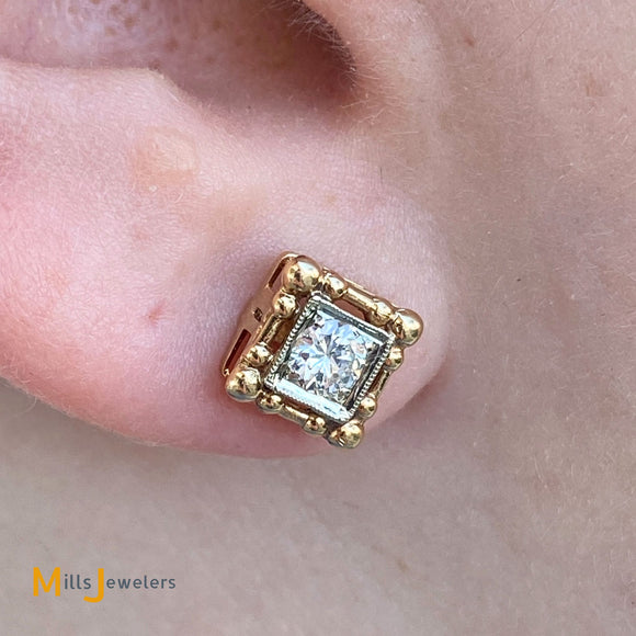 diamond stud earrings screw back
