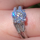 Platinum 1.89ct GIA Round Brilliant D Color VS1 Diamond Bridal Set Size 8.25
