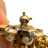 Antique 18K Yellow Gold Pearl Art Deco Brooch