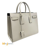 YSL Sac De Jour Cream and Black Leather Crossbody Tote 2016