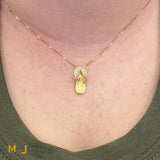 14K Two-Tone Flip-Flop Sandal 0.09ctw Diamond Pendant