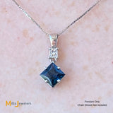 white gold sapphire pendant