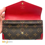 Louis Vuitton Sarah Retrio Monogram Burgundy Red Long Snap Wallet M61184