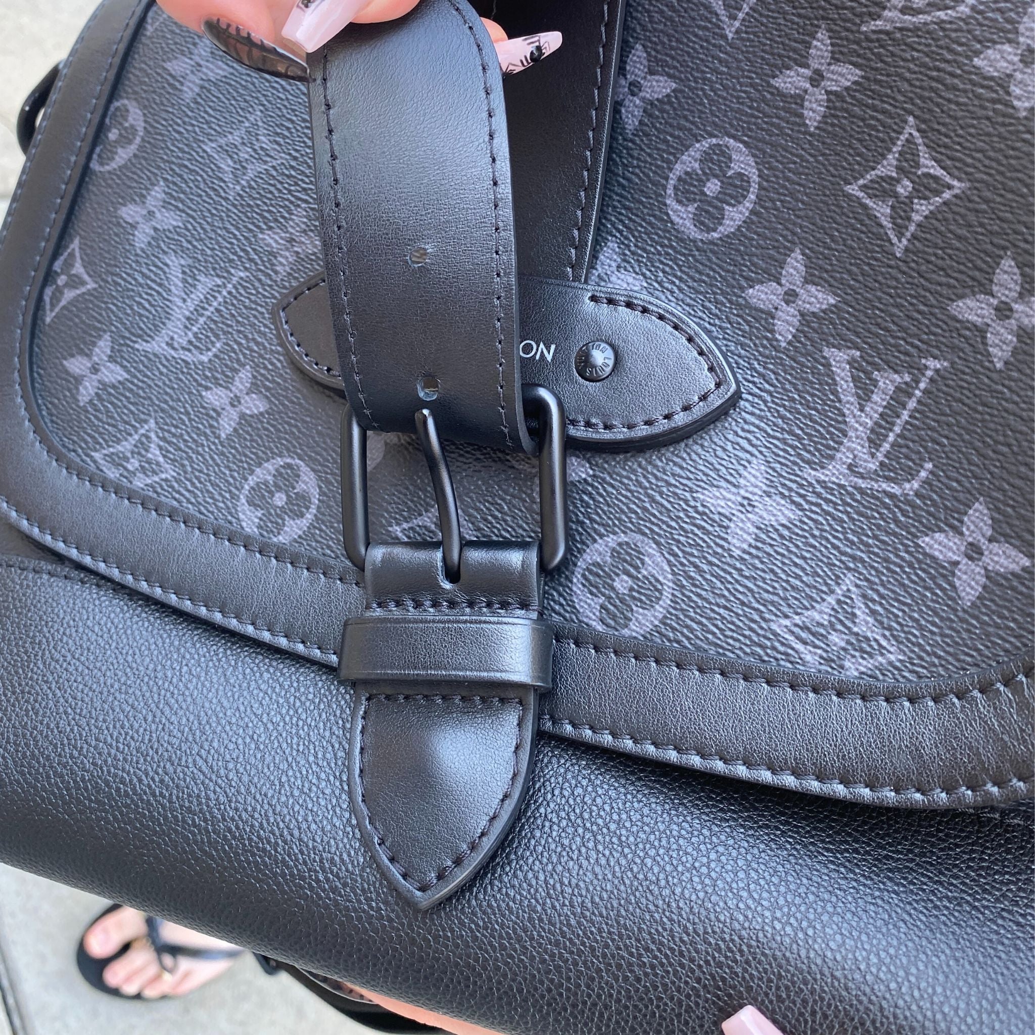 LOUIS VUITTON Monogram Eclipse Saumur Messenger NV Black | FASHIONPHILE