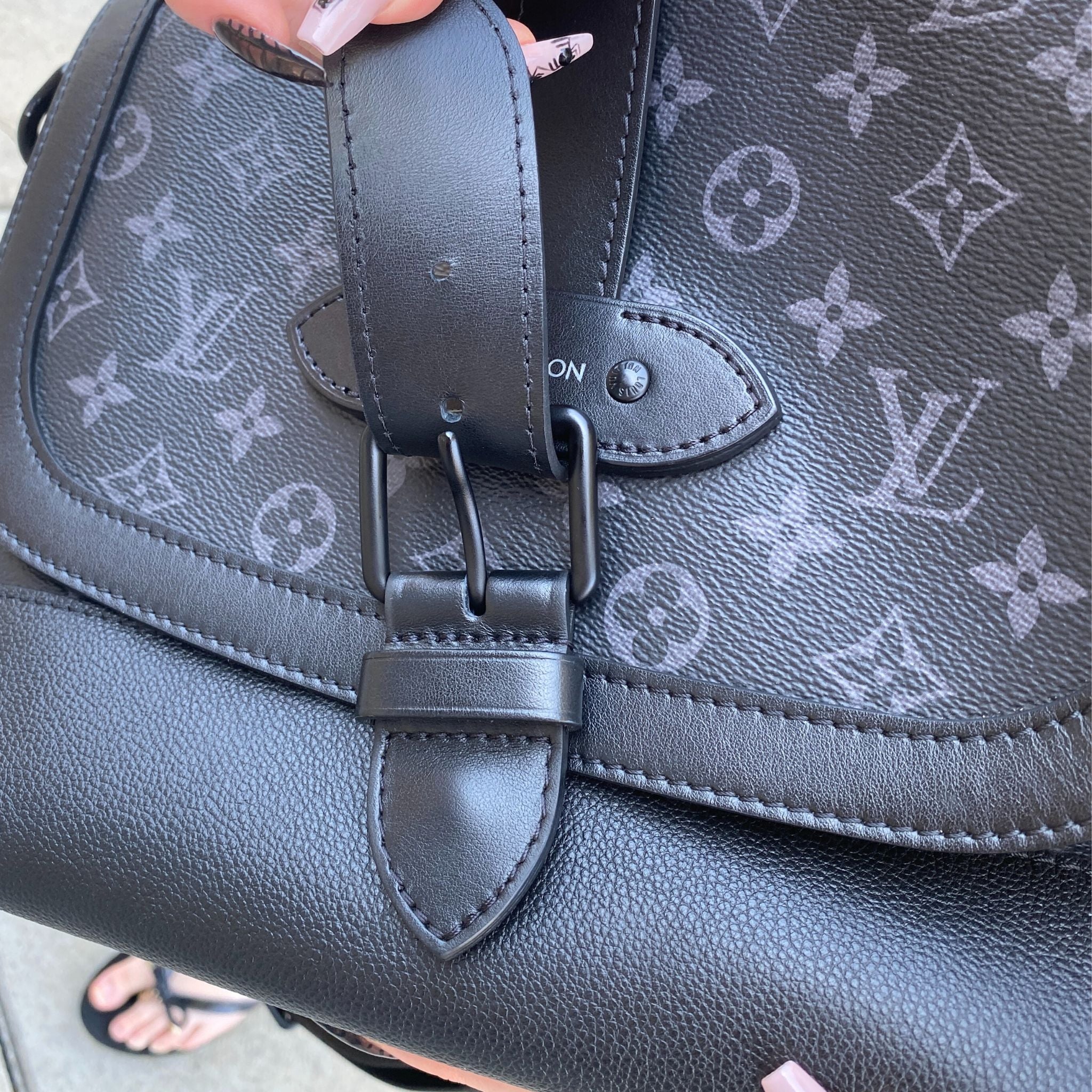 Louis Vuitton Saumur Messenger Monogram Eclipse Handbag – Mills