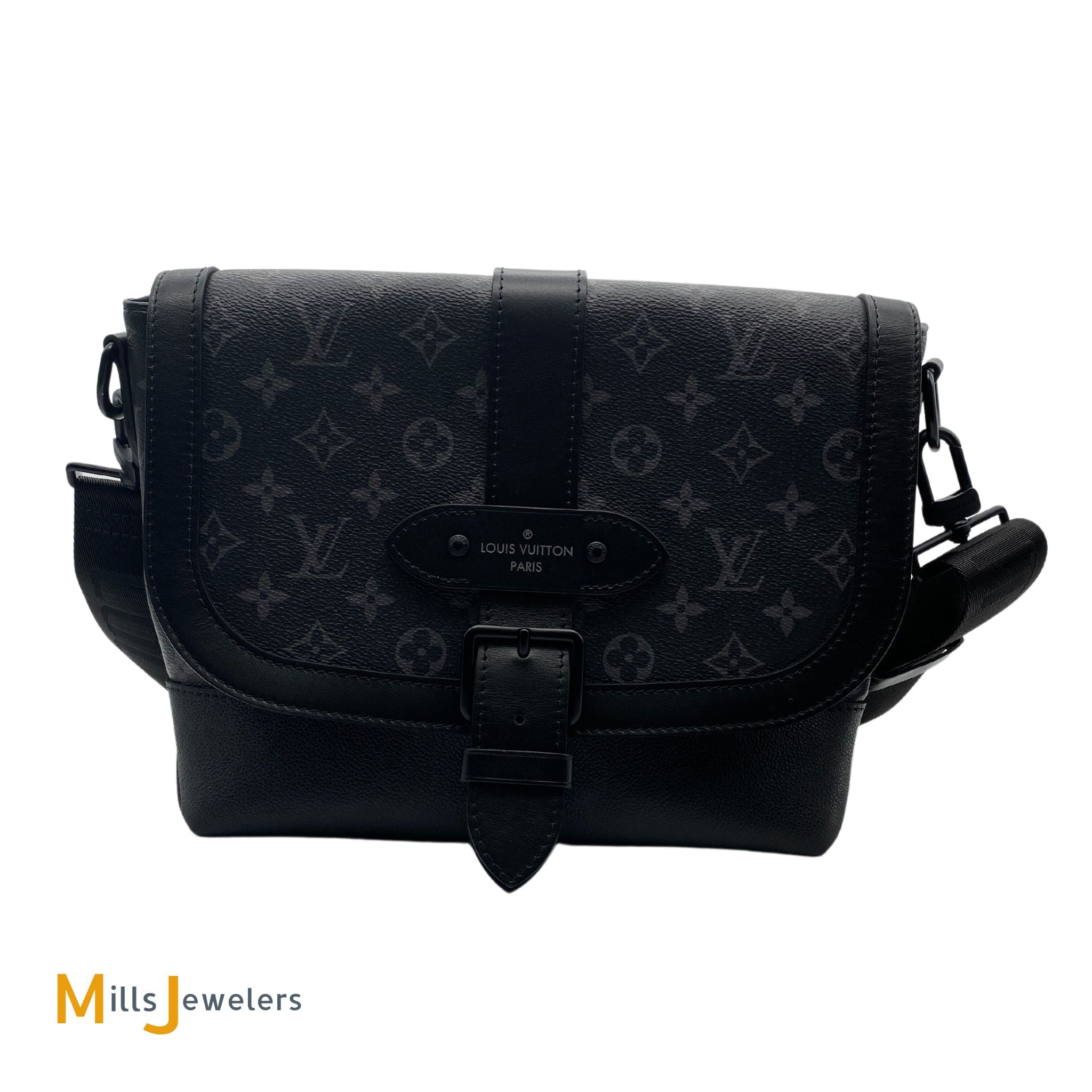 Louiss Vuitton Bag LV Saumur Messenger Monogram Eclipse With Dust Bag  (Embossed Black - 421) (J1668) - KDB Deals